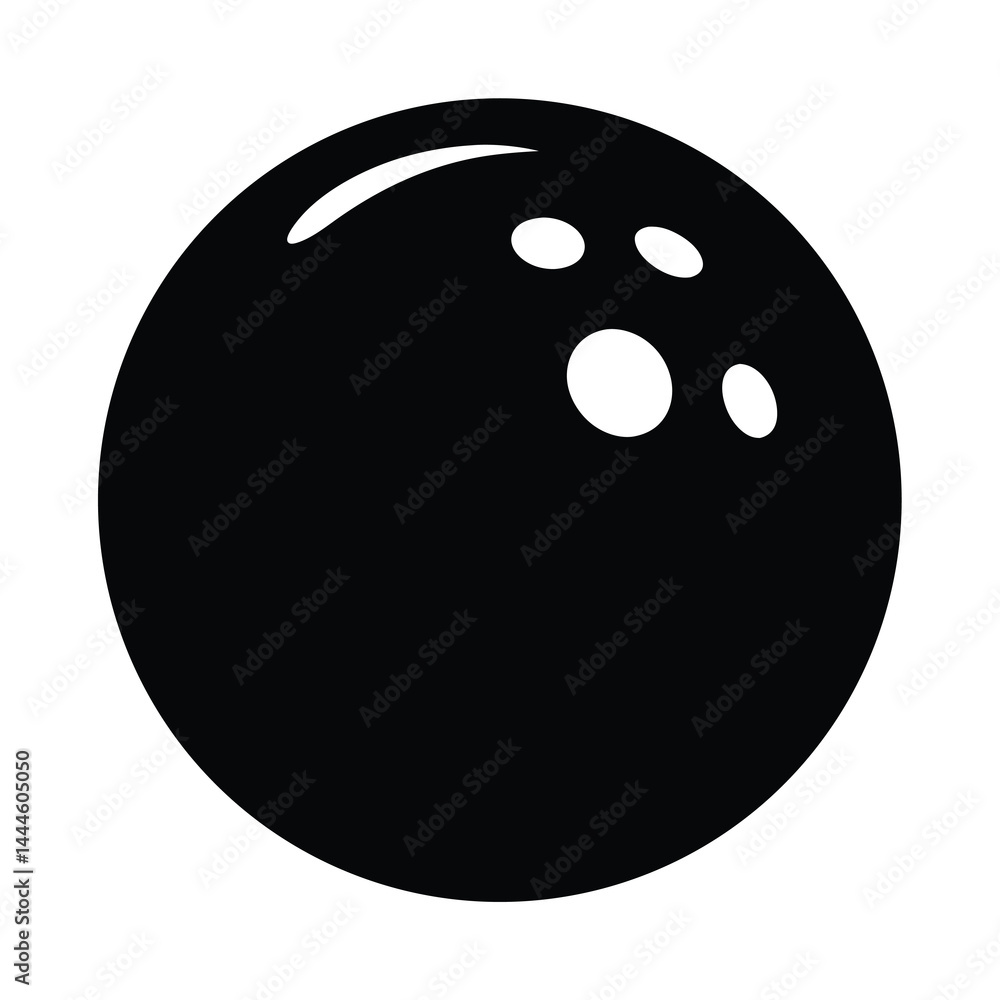 Fototapeta premium Black and White Bowling Ball Icon Illustration Graphic Design