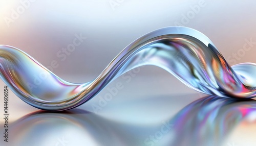 Wallpaper Mural Abstract fluidic form with iridescent reflections. Torontodigital.ca