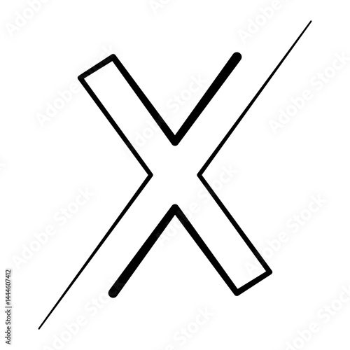 X logo one line cross, Intersecting Lines Forming letter X