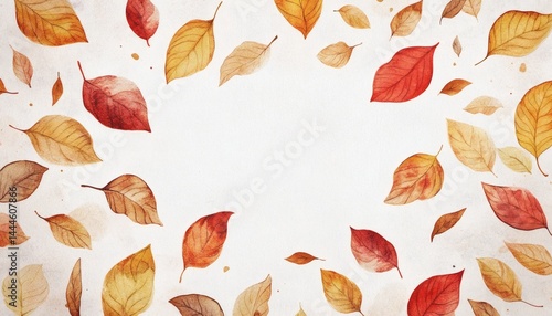 Obraz na płótnie Colorful autumn leaves frame on a textured background. w salonie