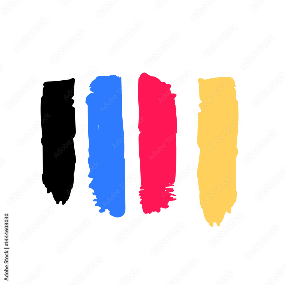 Fototapeta premium Colorful Paint Brush Strokes Illustration