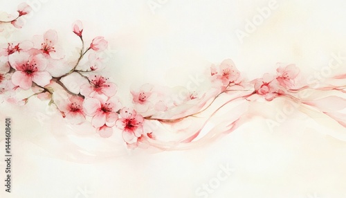 Obraz na płótnie Delicate blossoms in soft pastel hues against a light background. w salonie