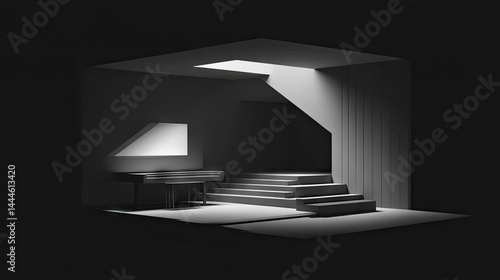 Obraz na płótnie Cross-section view with stair-stepped seating arrangement w salonie