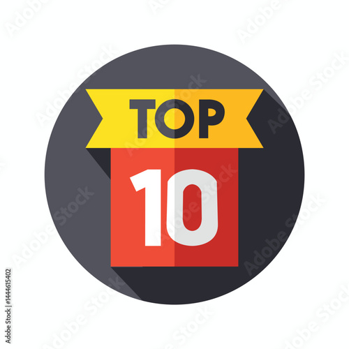Top 10 banner graphic design icon logo sign symbol social media website coupon. Best in the ranking. Trending tag for web, video, promo, pictures. Counting concept.