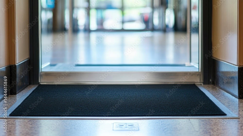 Non-slip mats placed at hotel lobby entrance