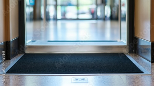 Obraz na płótnie Non-slip mats placed at hotel lobby entrance w salonie