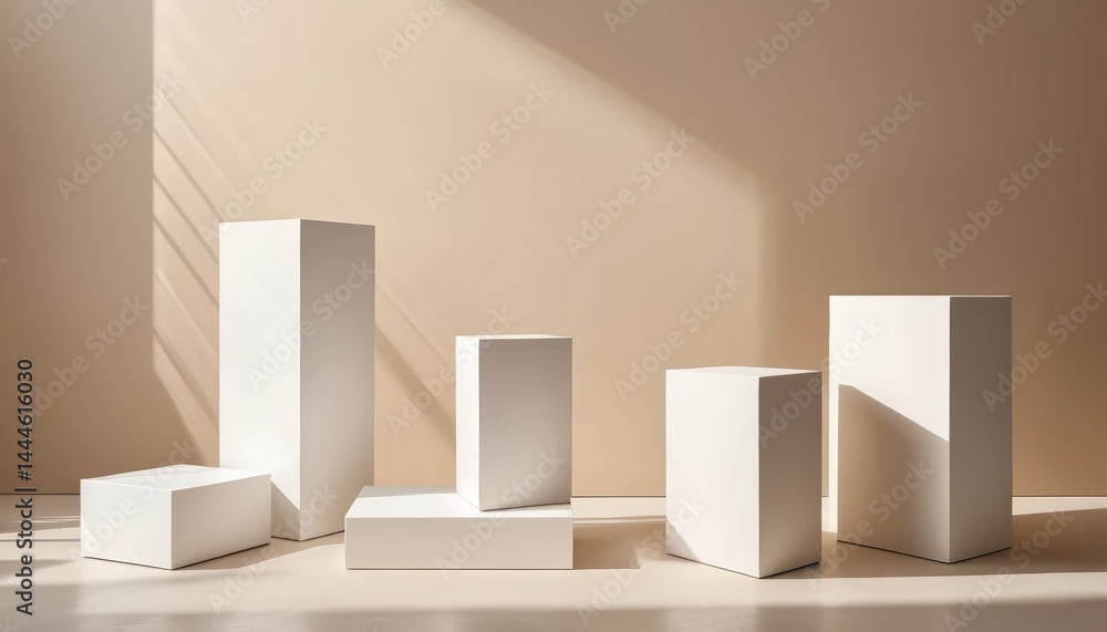 A stack of pristine white boxes, varying in size, neatly arranged on top of each other, creating a minimalist and organized aesthetic. A stack of pristine white boxes, varying in size, neatly arranged on top of each other, creating a minimalist and organized aesthetic.