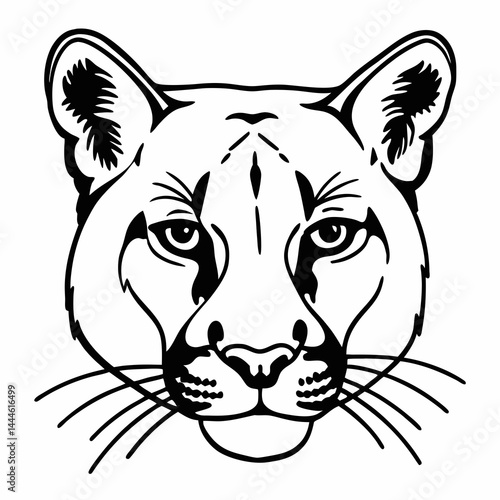 puma head line art isolated vector 

