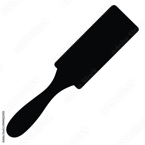 Black silhouette of a paddle brush hairbrush for styling and grooming