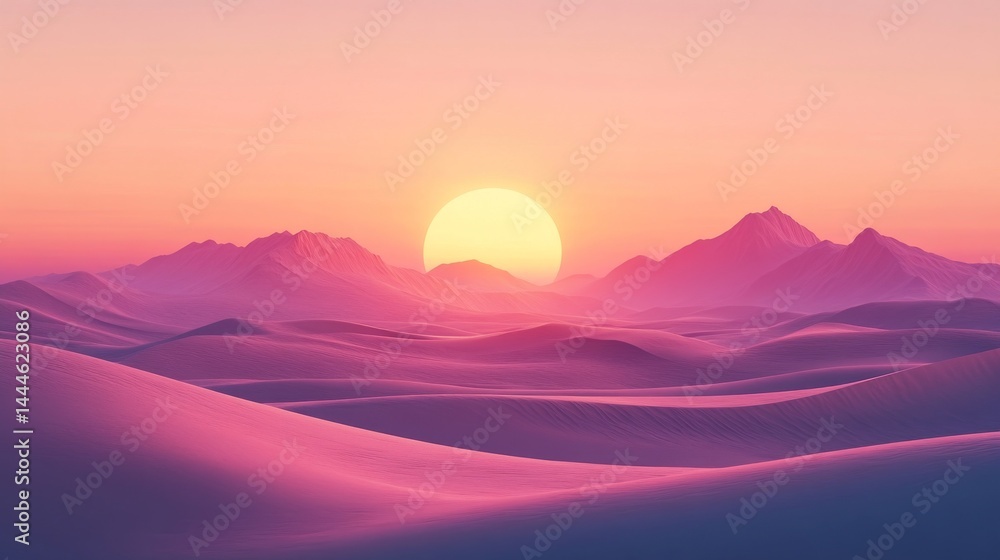 Colorful sunset over a tranquil desert landscape. Colorful sunset over a tranquil desert landscape.