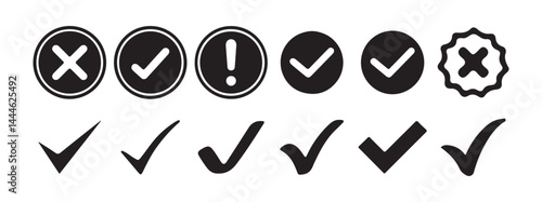 heck box icon with right and wrong buttons and yes or no checkmark icons. Vector Illustration eps 10