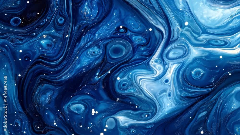 Blue Starry Sky Fluid Art Background Blue Starry Sky Fluid Art Background