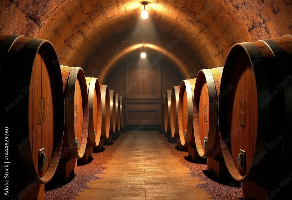 aged wooden wine barrels rustic cellar antique storage oak vibrant tonality timeless craftsmanship vintage atmosphere, cask, liquid, fermentation, interior
