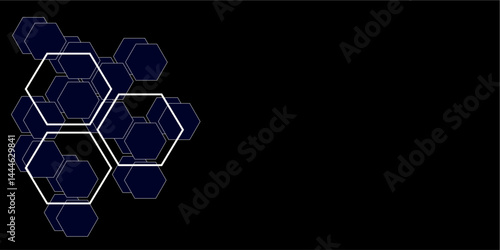 dark grey hexagon white background wall pattern. Black hexagon seamless pattern. Abstract hexagonal background.