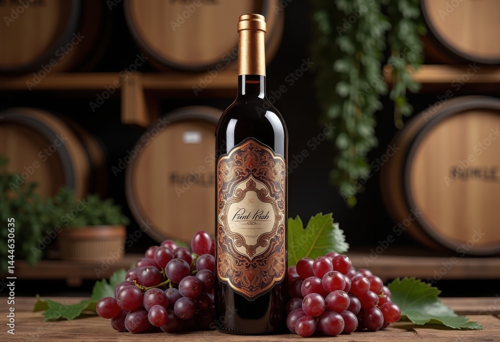 artisanal wine bottle beautiful texture vintage label design handmade craftsmanship elegant presentation, textured, cork, glass, emboss, decor, artwork