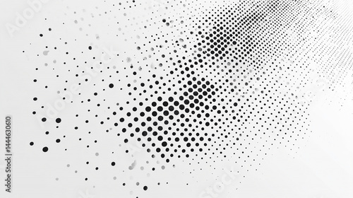 Abstract Halftone Grunge Texture Background with transparent background  black white halftone dotted background featuring a unique spotted pattern, 
 