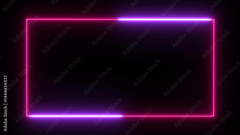 Neon Frame: Pink and Purple Glowing Rectangle Neon Frame: Pink and Purple Glowing Rectangle
