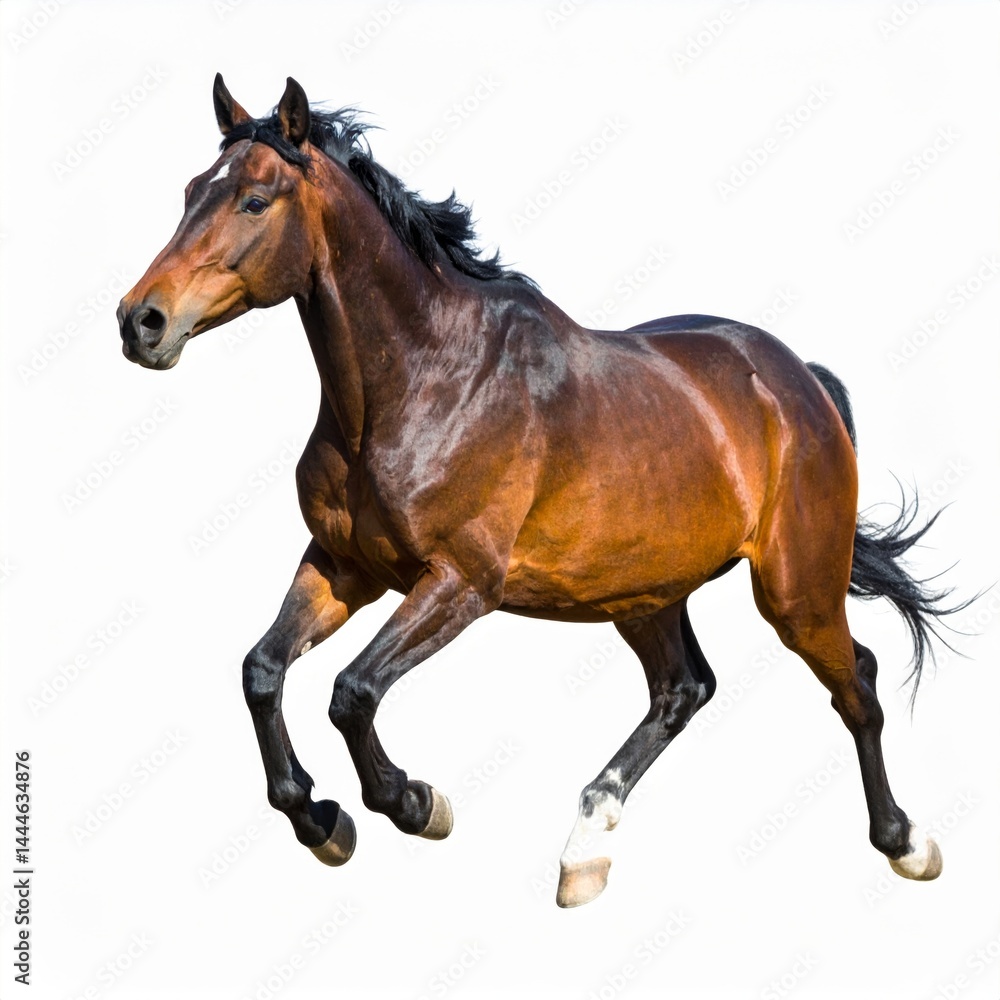Brown Horse Galloping with Grace and Strength Brown Horse Galloping with Grace and Strength