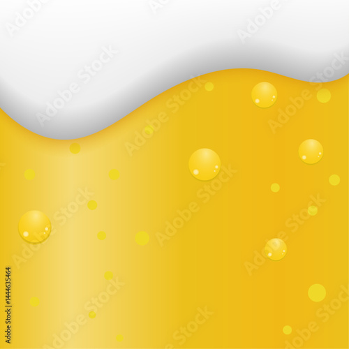 輝く生ビールのアップのイラスト