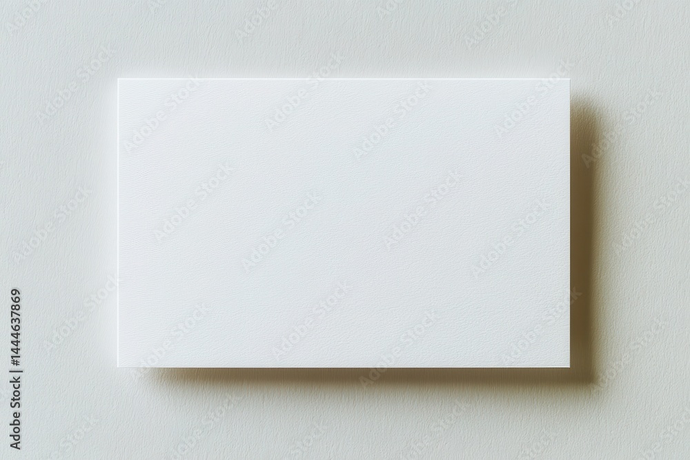 Blank white business card on a textured background, ideal for customizable branding Blank white business card on a textured background, ideal for customizable branding
