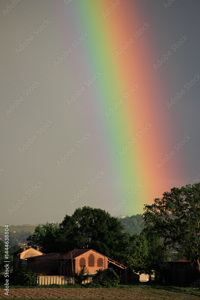 Rainbow landscape Po Valley nature naturalistic sky