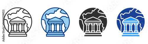 Government Icon Multiple Style Vector Collection 