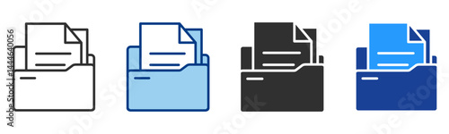 Archive Icon Multiple Style Vector Collection 