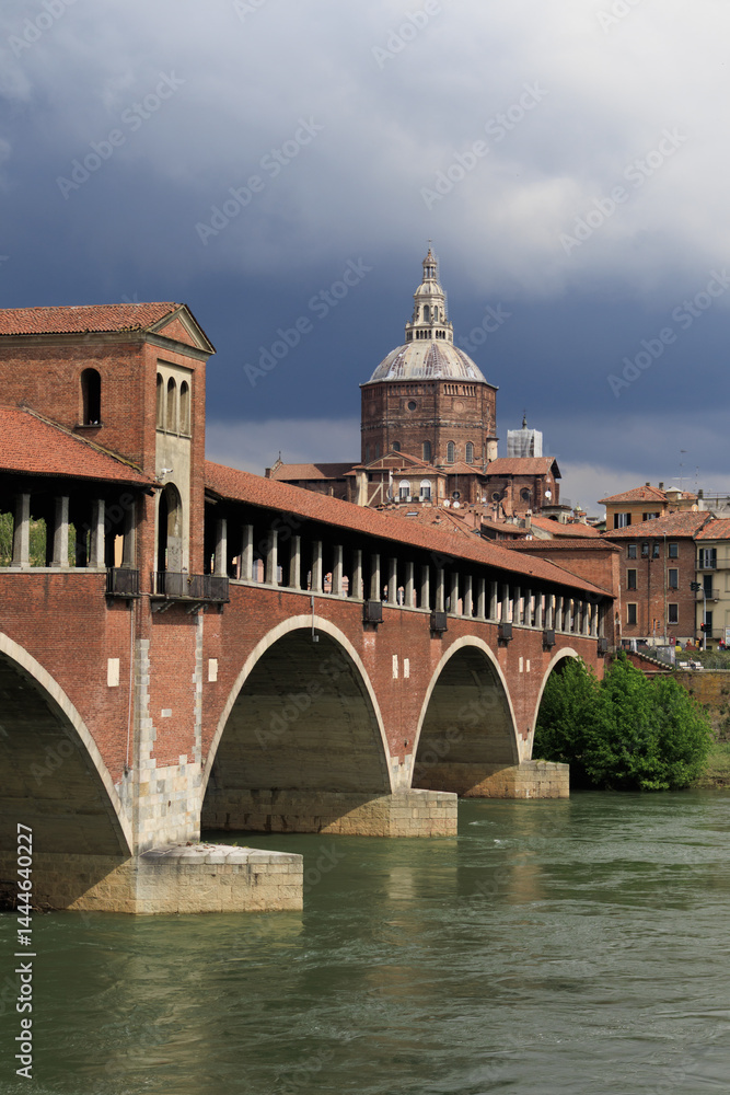 Pavia village city Italy Italian characteristic square vision bridge