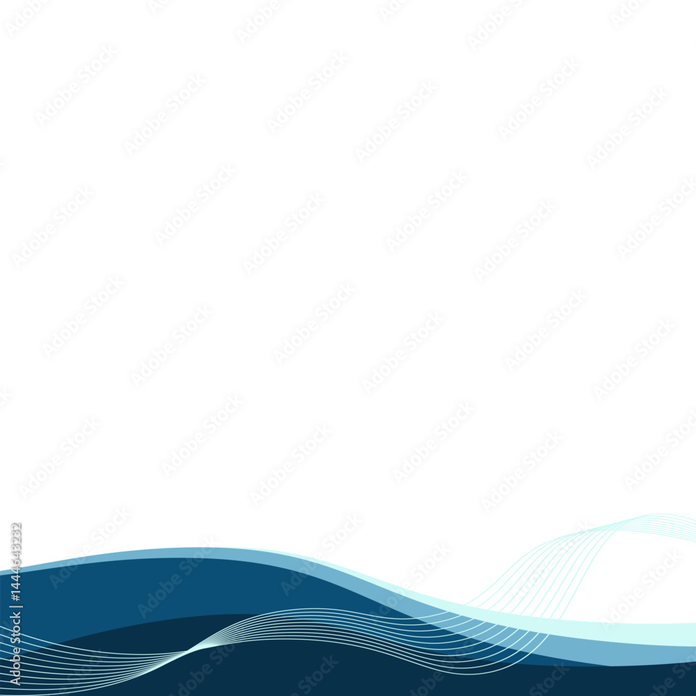 Obraz premium Business Curve Footer with Blend Wave