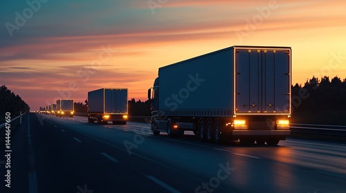 Advanced logistics ai platform enhancing transport efficiency on major highways at sunset