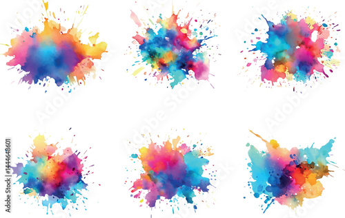 set of watercolor splashes