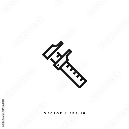 Micrometer Icon. Editable Stroke