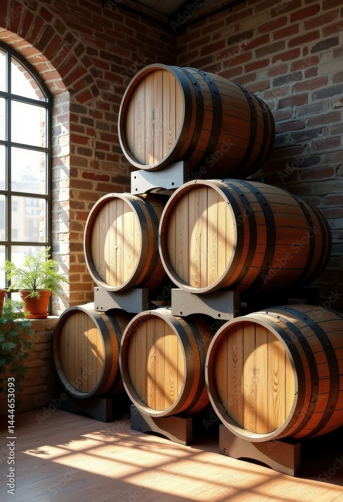 industrial loft wooden barrels stacked rustic decor warehouse vintage storage atmosphere sandy light texture, furniture, interior, residence, grain, container industrial loft wooden barrels stacked rustic decor warehouse vintage storage atmosphere sandy light texture, furniture, interior, residence, grain, container