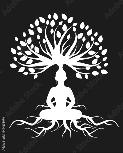 Vector illustration of Happy Buddha Purnima social media story feed mockup template with hindi text