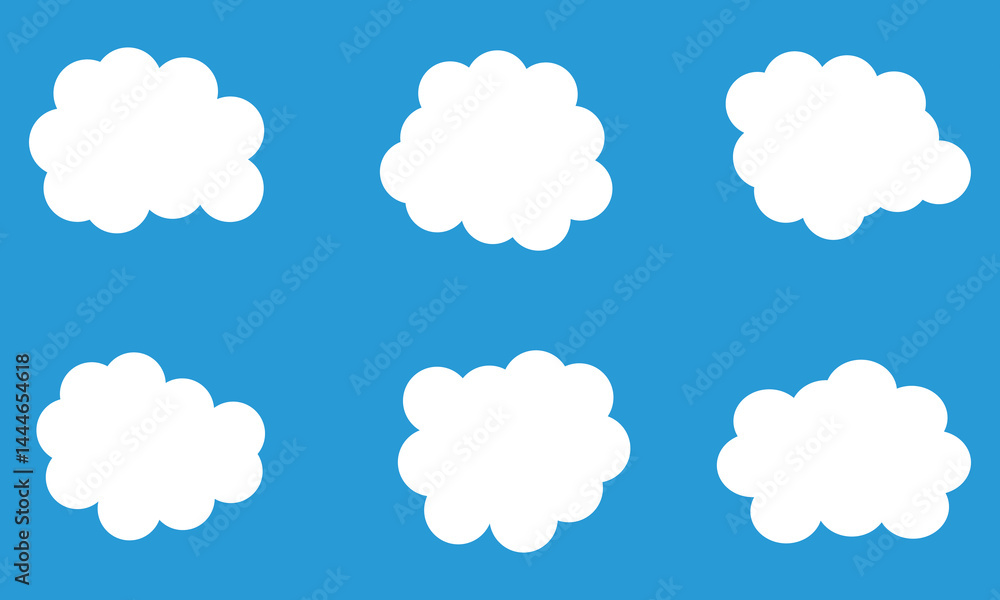 Dream cloud isolated icon. Cute Clouds Pattern. White cloud shapes on blue sky flat cartoon set .Vector Illustration .EPS 10 . Dream cloud isolated icon. Cute Clouds Pattern. White cloud shapes on blue sky flat cartoon set .Vector Illustration .EPS 10 .