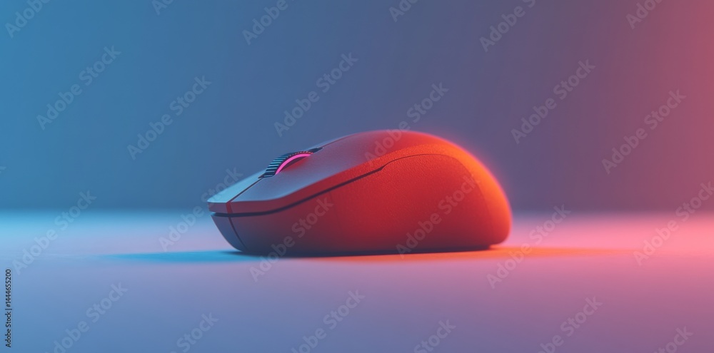 This gaming mouse, with its colorful and futuristic design, has been captured in a studio, showcasing its sleek features This gaming mouse, with its colorful and futuristic design, has been captured in a studio, showcasing its sleek features