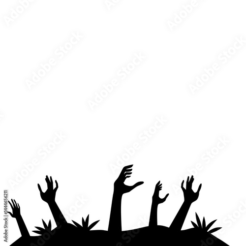 Halloween Zombie Hands Silhouette