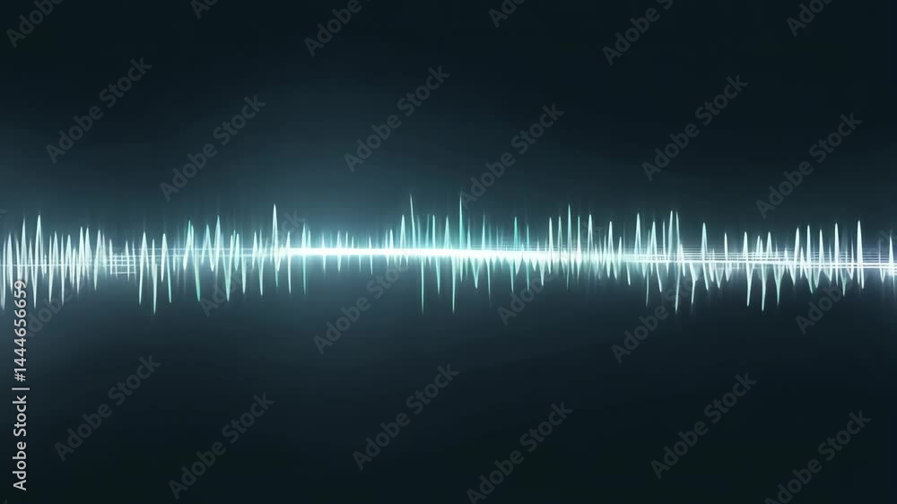 Digital Audio Waveform Equalizer Animation Glowing Signal Pulse Background Digital Audio Waveform Equalizer Animation Glowing Signal Pulse Background