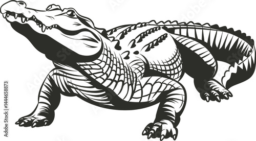 A Crocodiles Vector Illustration High-Quality, Editable Wildlife Graphics with white background