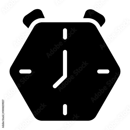 School Time Clock Glyph Icon