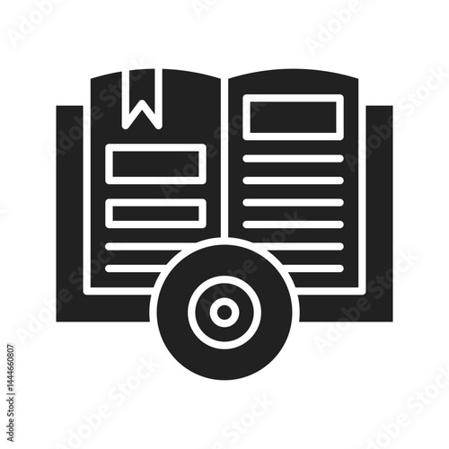Book on CD icon vector image. Suitable for mobile apps, web apps and print media.