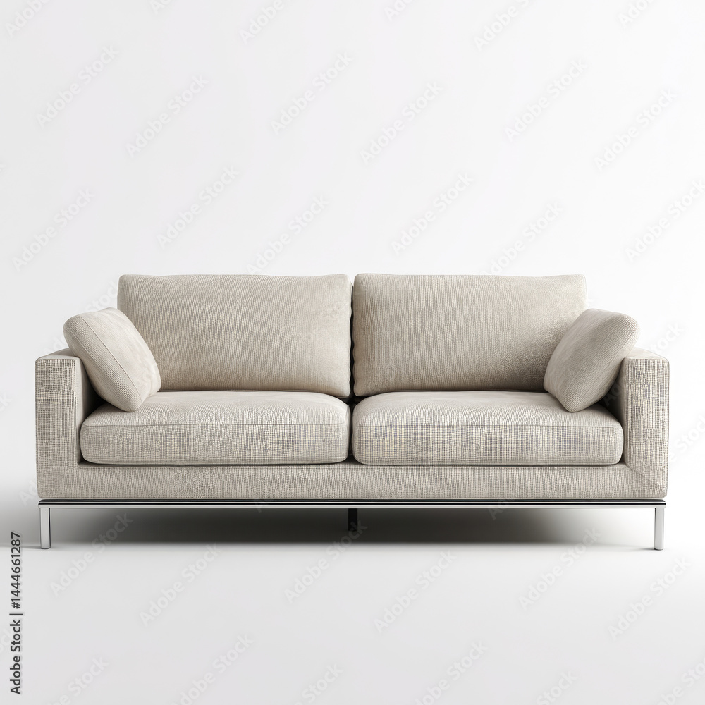 Naklejka premium Modern beige sofa studio shot