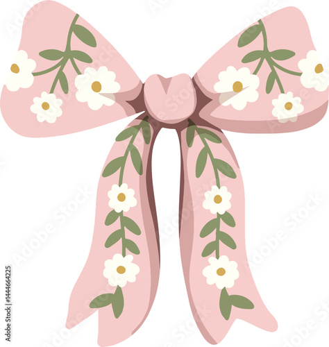 Elegant Pink Floral Bow for Celebration and Decoration