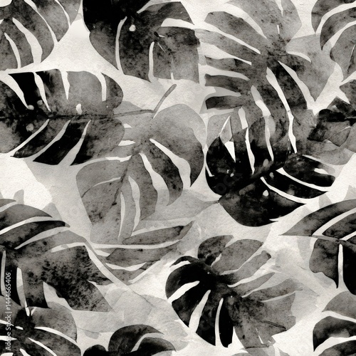 Exquisite tropical foliage creates a stunning seamless pattern perfect for summer-inspired decorative textiles