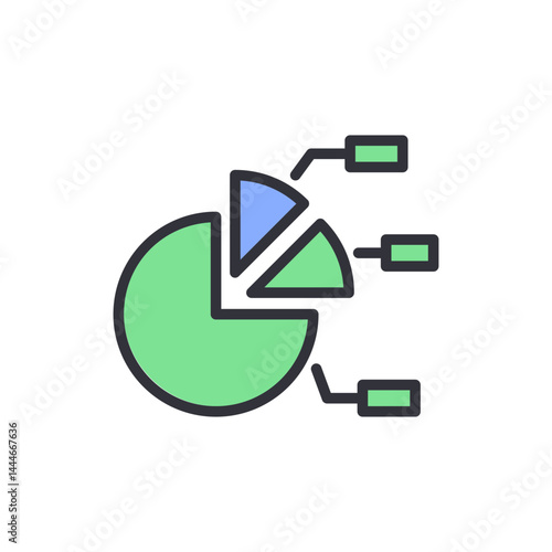 Data mining colored icons, minimalist vector illustration ,simple transparent graphic element .Isolated on white background