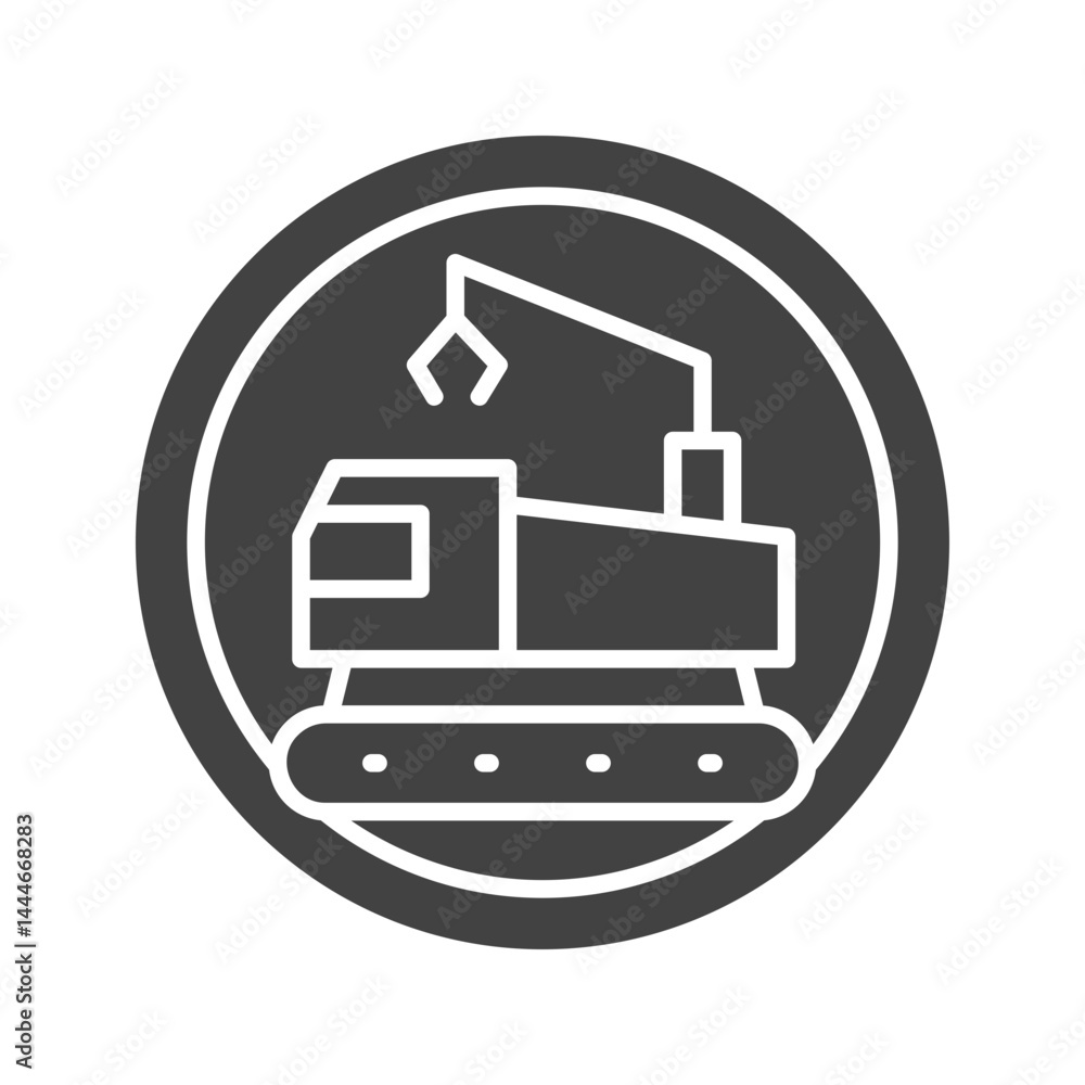 Heavy Machinery icon vector image. Suitable for mobile apps, web apps and print media. Heavy Machinery icon vector image. Suitable for mobile apps, web apps and print media.