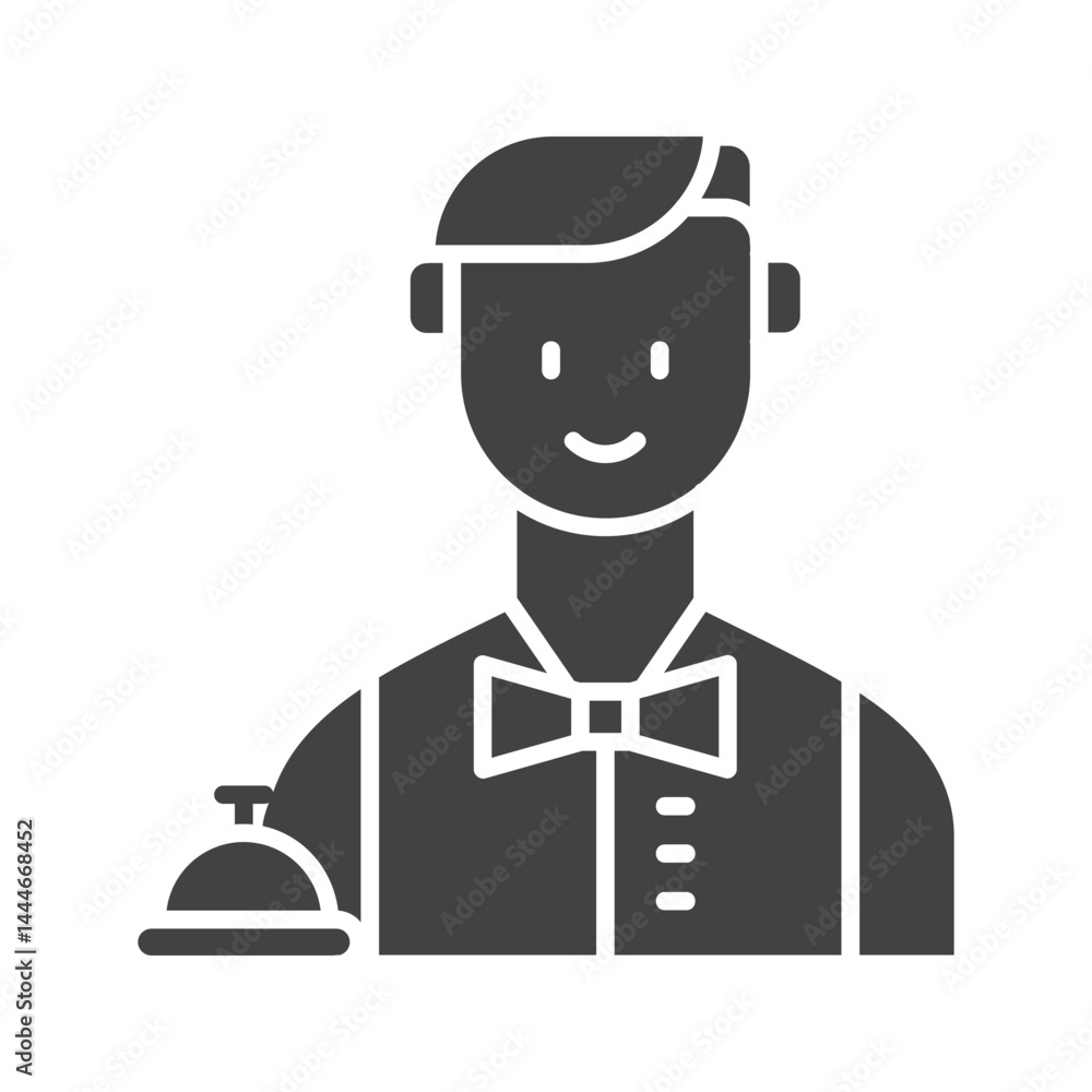 Hotel Service icon vector image. Suitable for mobile apps, web apps and print media. Hotel Service icon vector image. Suitable for mobile apps, web apps and print media.