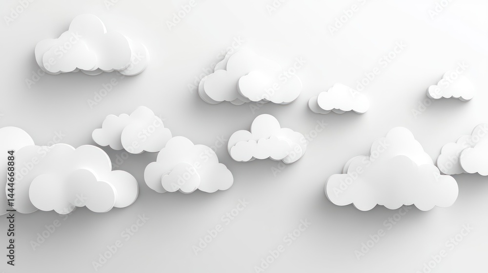 Abstract cloud shapes on a white background Abstract cloud shapes on a white background