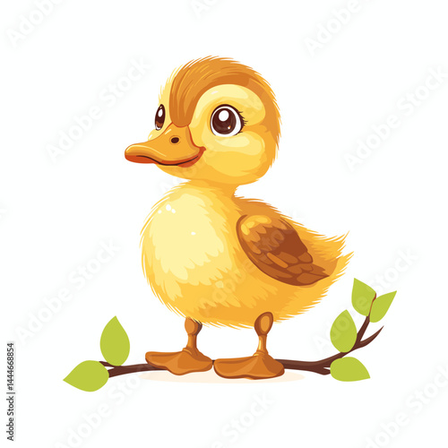 Duckling illustration cute duck animal vector isolated on a white background