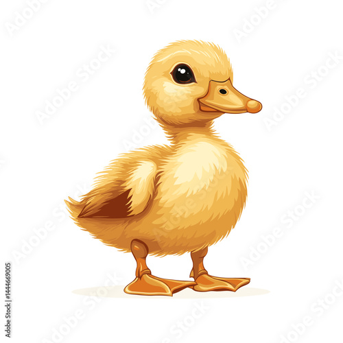 Duckling illustration cute duck animal vector isolated on a white background